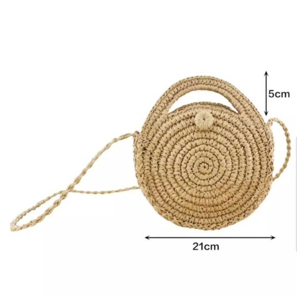 Sale!🆕Straw Circle Beach Handbag Bohemian Rattan - Picture 16 of 16